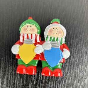 Christmas Holiday Tabletop Personalize Two People Lightbulb
